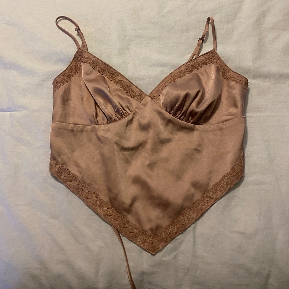 Silk tie back top